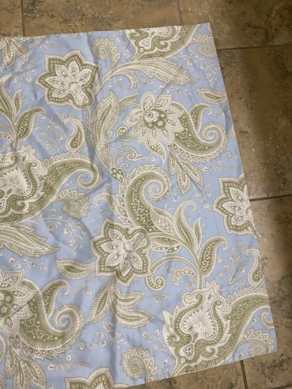 Earl & Wilson Pakistan Made Light Blue  Paisley Floral 1 King Size Pillow Sham